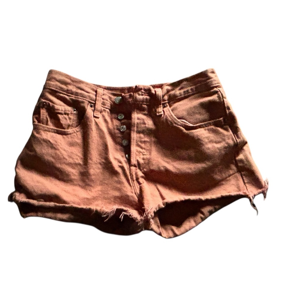 Levi's Brown Jean Shorts High-Waisted Cut-Off